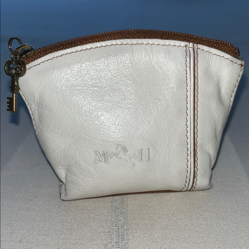 Vintage Mario Hernandez White Leather Coin Pouch